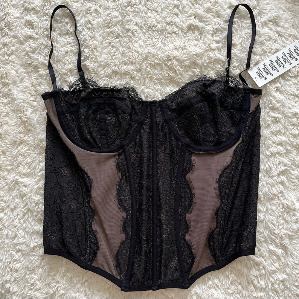 Black modern love corset